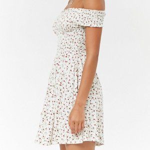 Smocked Floral Off-the-Shoulder Romper